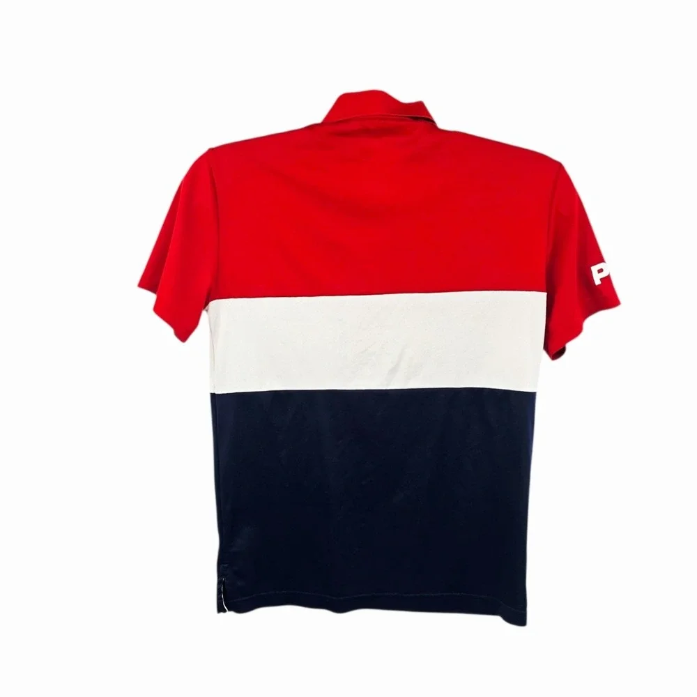 Polo Ralph Lauren Performance Men's Polo Shirt S Red White Navy Blue Colorblock